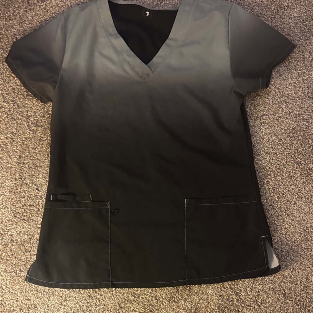 Ombré Black Women's scrub top